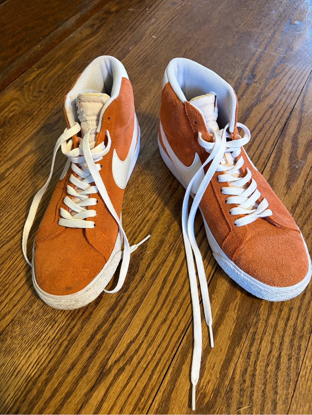 Nike high top blazers in orange